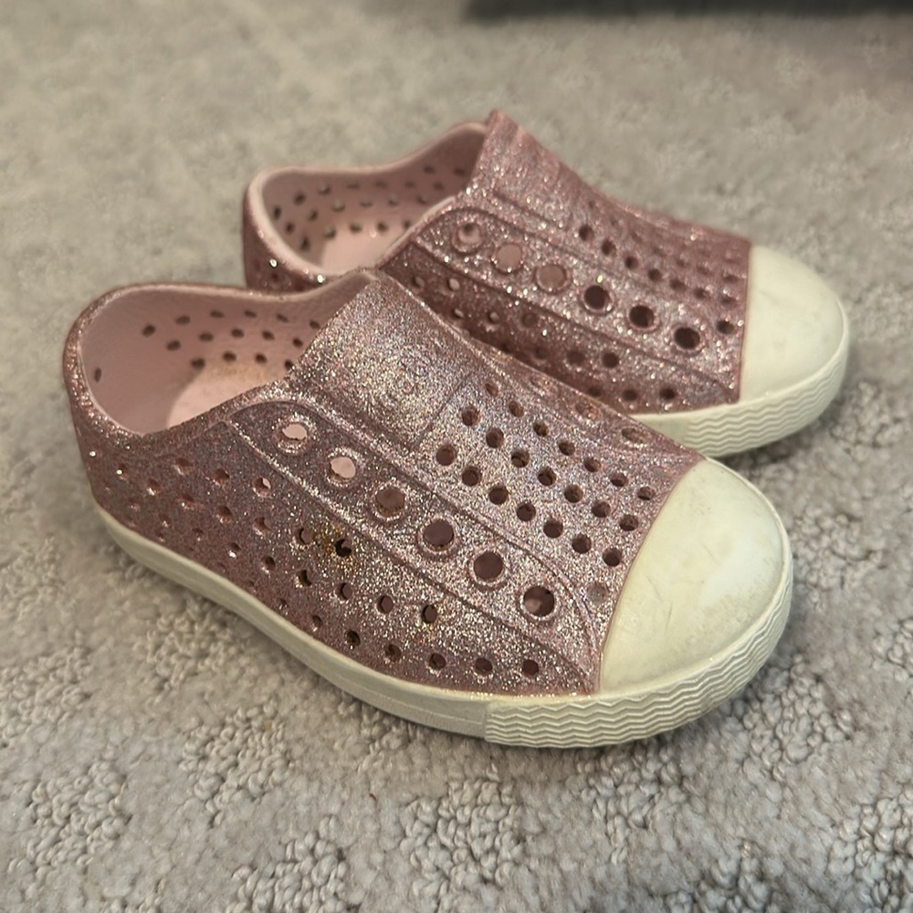 Girls Pink Sparkle Native Shoes